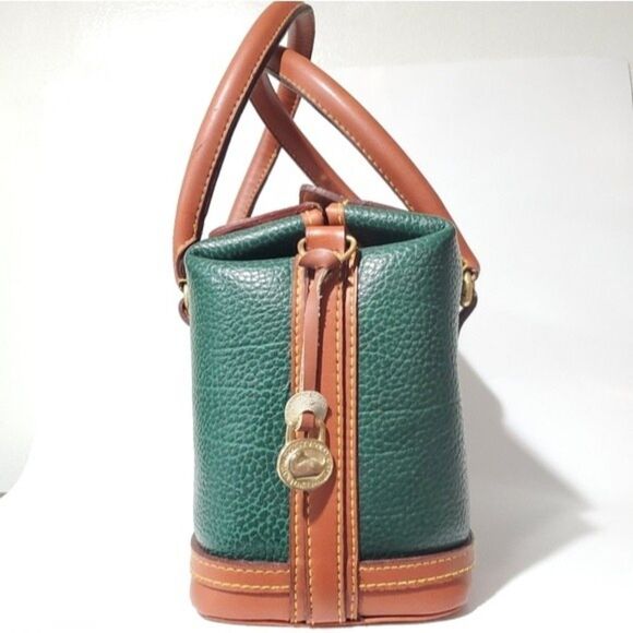 Doctor Bag Green & Tan Dooney Handbag Satchel Purse - Picture 4 of 8
